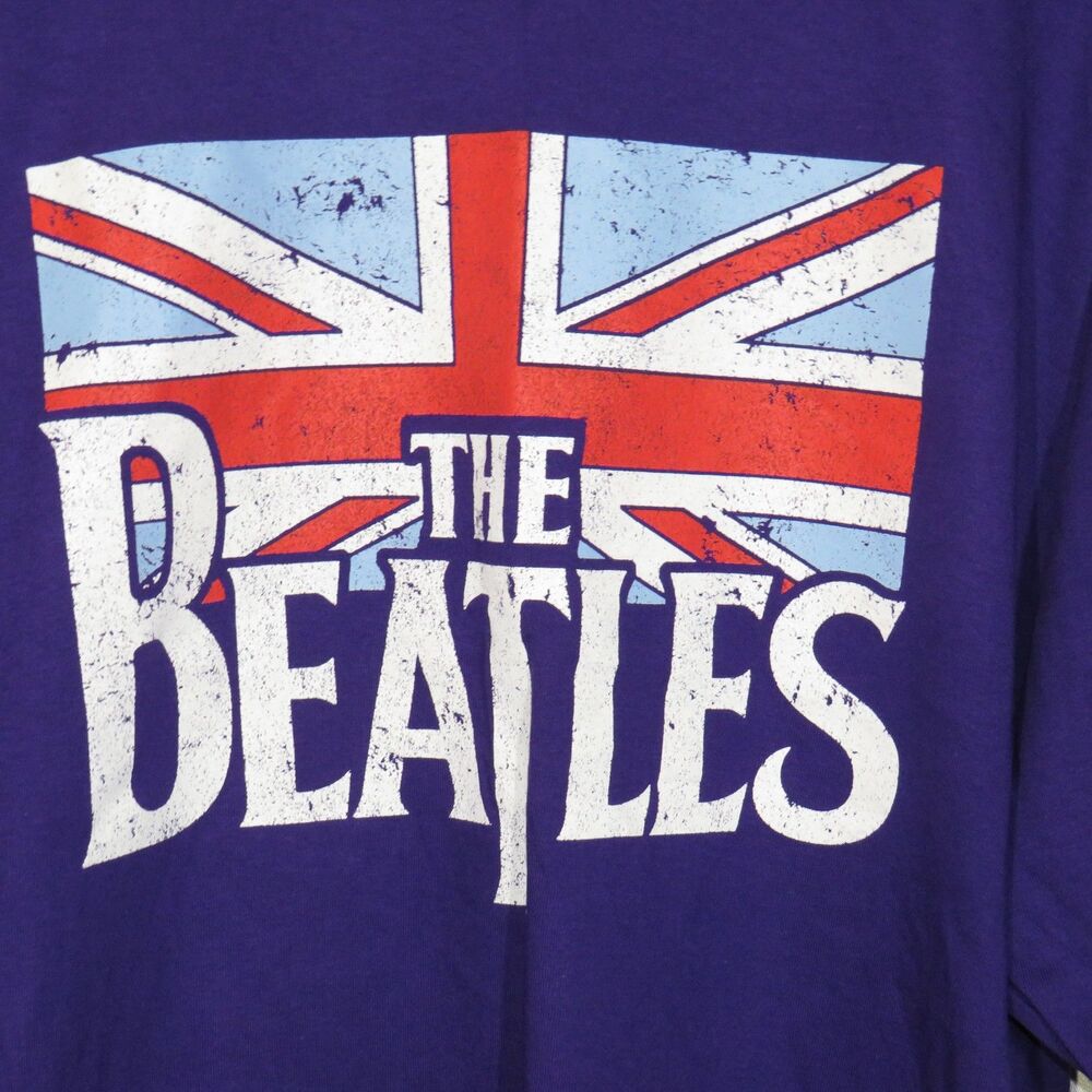 The Beatles Purple Cotton Long Sleeve Band Tee Unisex Adult Size Large - Picture 3 of 5